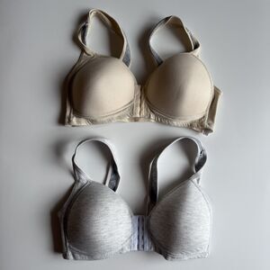 EssElegance Adjustable Front Closure Push-Up Bra Wire-Free 2 Pack Size Medium